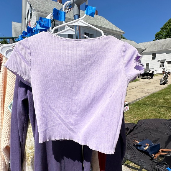 Purple button up crop - Picture 2 of 2